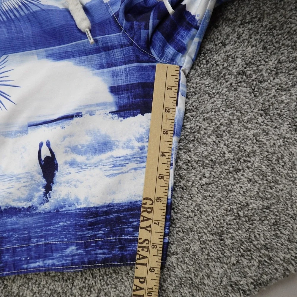 VTG Abercrombie Fitch Shorts Mens M Blue Board Swim‎ Surf Beach Aloha Trunks Y2K
